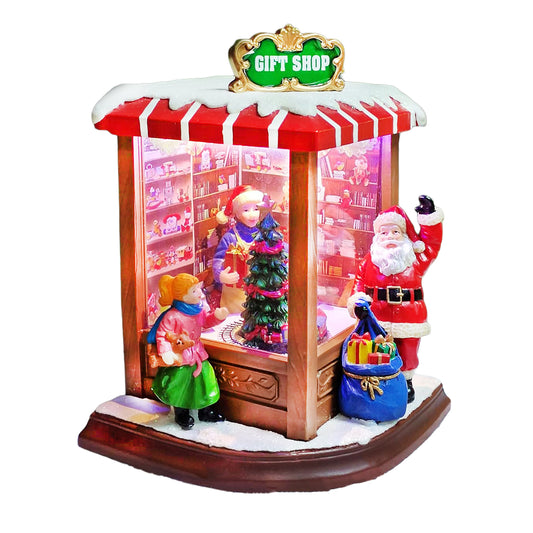 Corner Gift Shop with Santa Claus Christmas Village Vintage