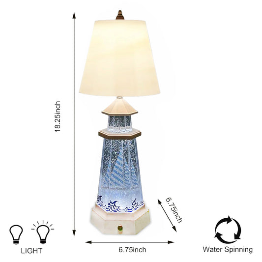 Lamp with Glitter Water Globe Dual Power Snow Globe Light