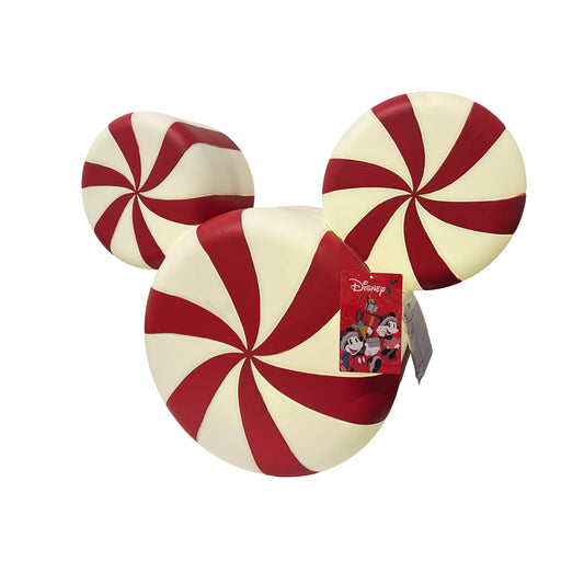 Disney Mickey Lighted Christmas Decoration, 17" Inch Peppermint Candy Head Red