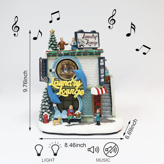 Vintage Laundry Lounge Christmas Village Building