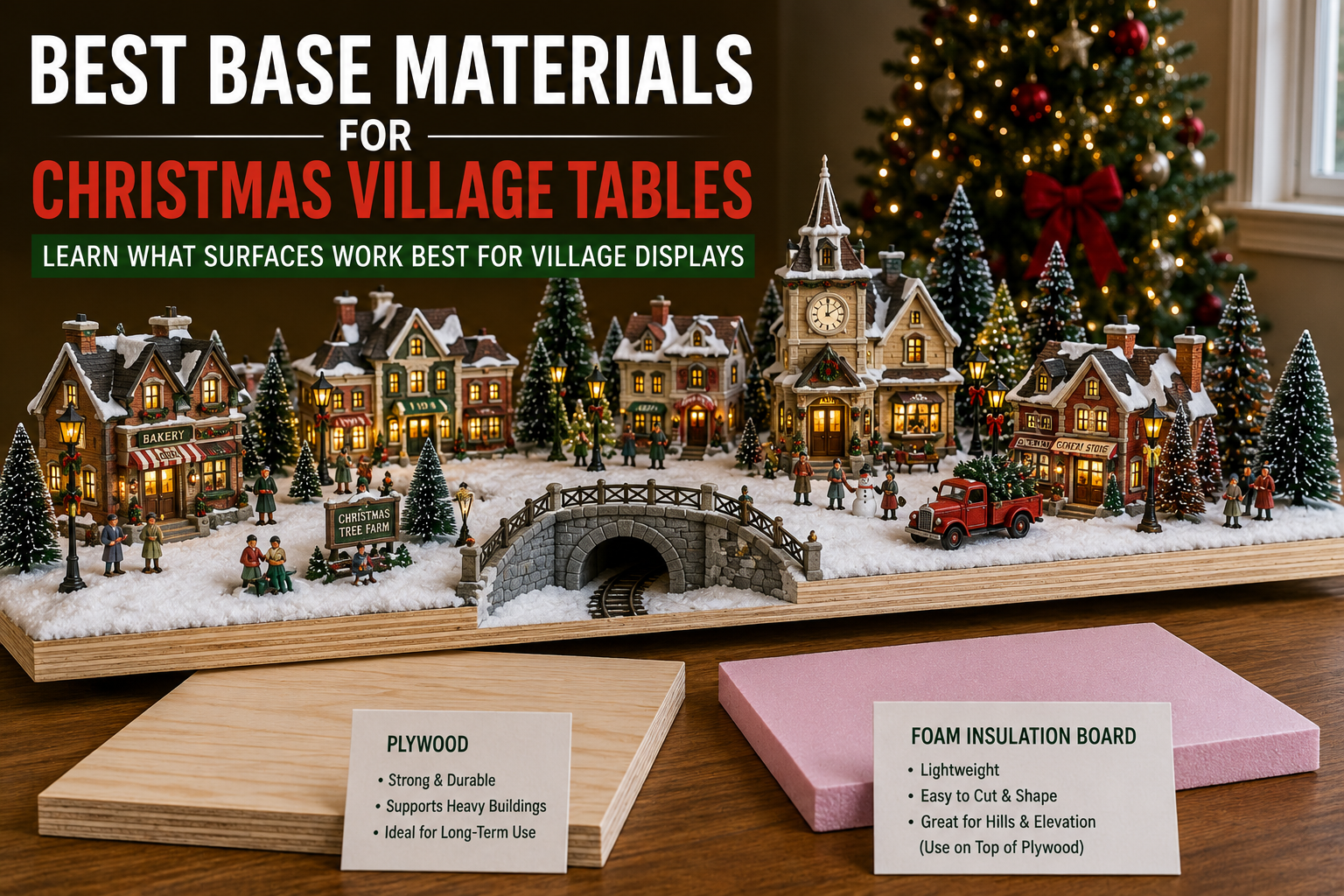 Best Base Materials for Christmas Village Tables: Learn What Surfaces Work Best for Village Displays