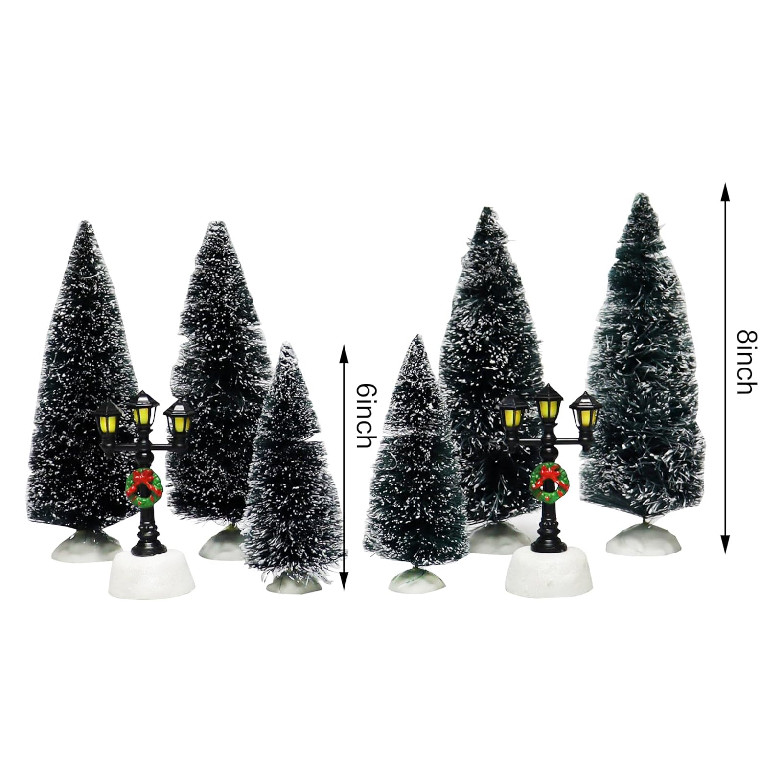 20-Piece Lighted Christmas Village Set with LED Lights Battery Operated Miniature Holiday Town