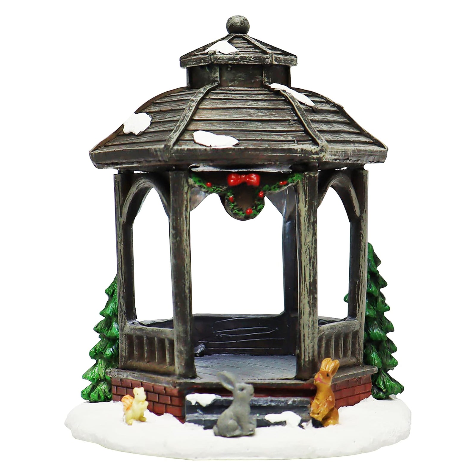 20-Piece Lighted Christmas Village Set with LED Lights Battery Operated Miniature Holiday Town