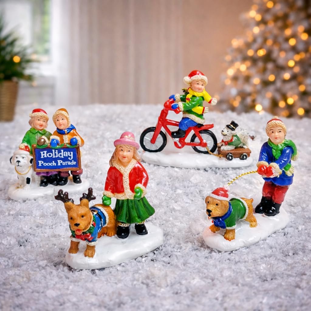 Figures Hand Painted Miniature Winter Scene Holiday