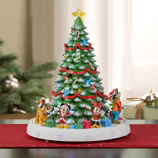 Animated Disney Characters Christmas Tree 16.75”H LED Lights Music