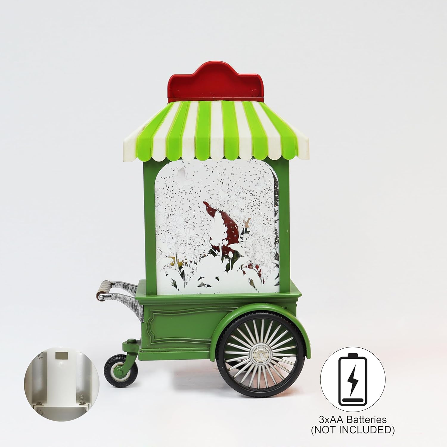 Acrylic LED Water Spinning Cart with Gnome Light-Up Garden Decoration Battery Operated Fairy Light