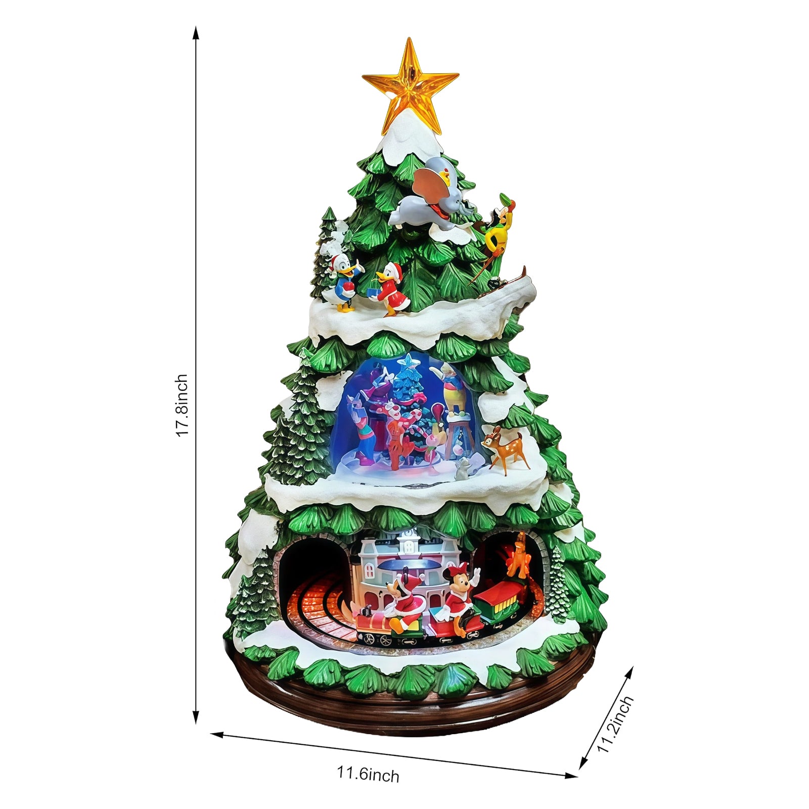 Disney Licensed Animated Christmas Tree 17.8” Tabletop Holiday Decor