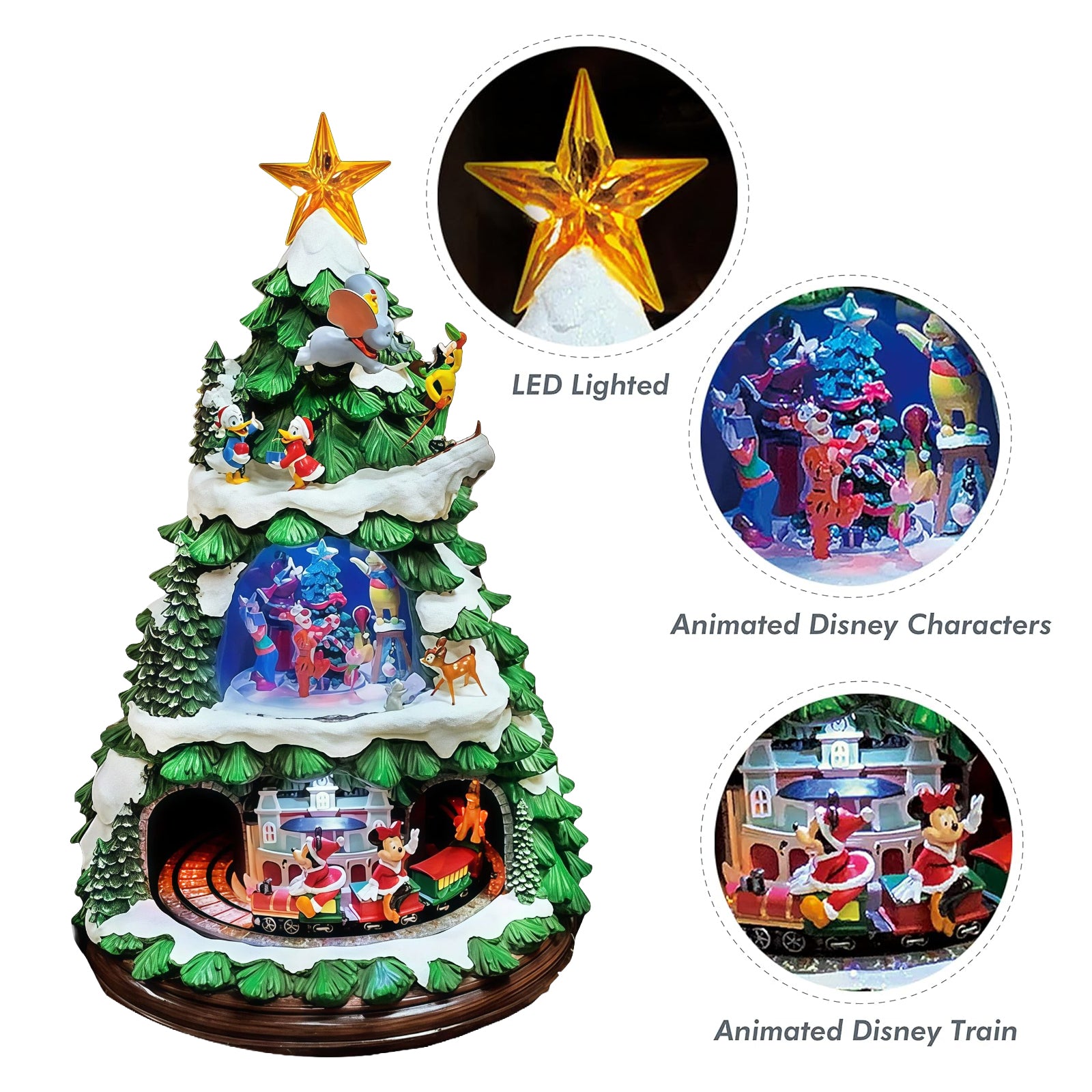 Disney Licensed Animated Christmas Tree 17.8” Tabletop Holiday Decor