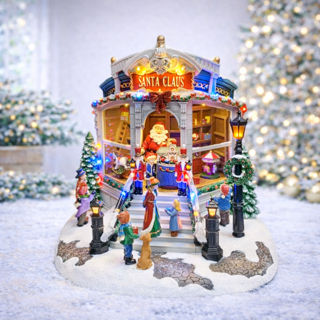 Animated Christmas Village Santa’s Toy Shop