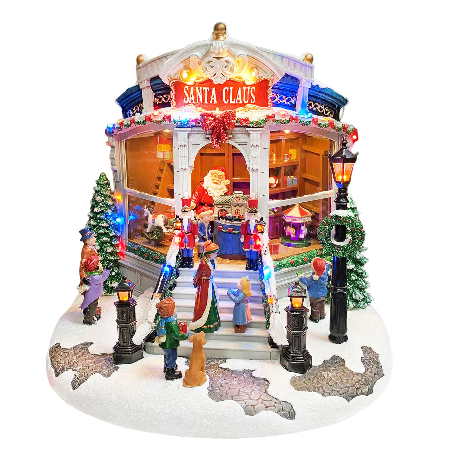 Animated Christmas Village Santa’s Toy Shop