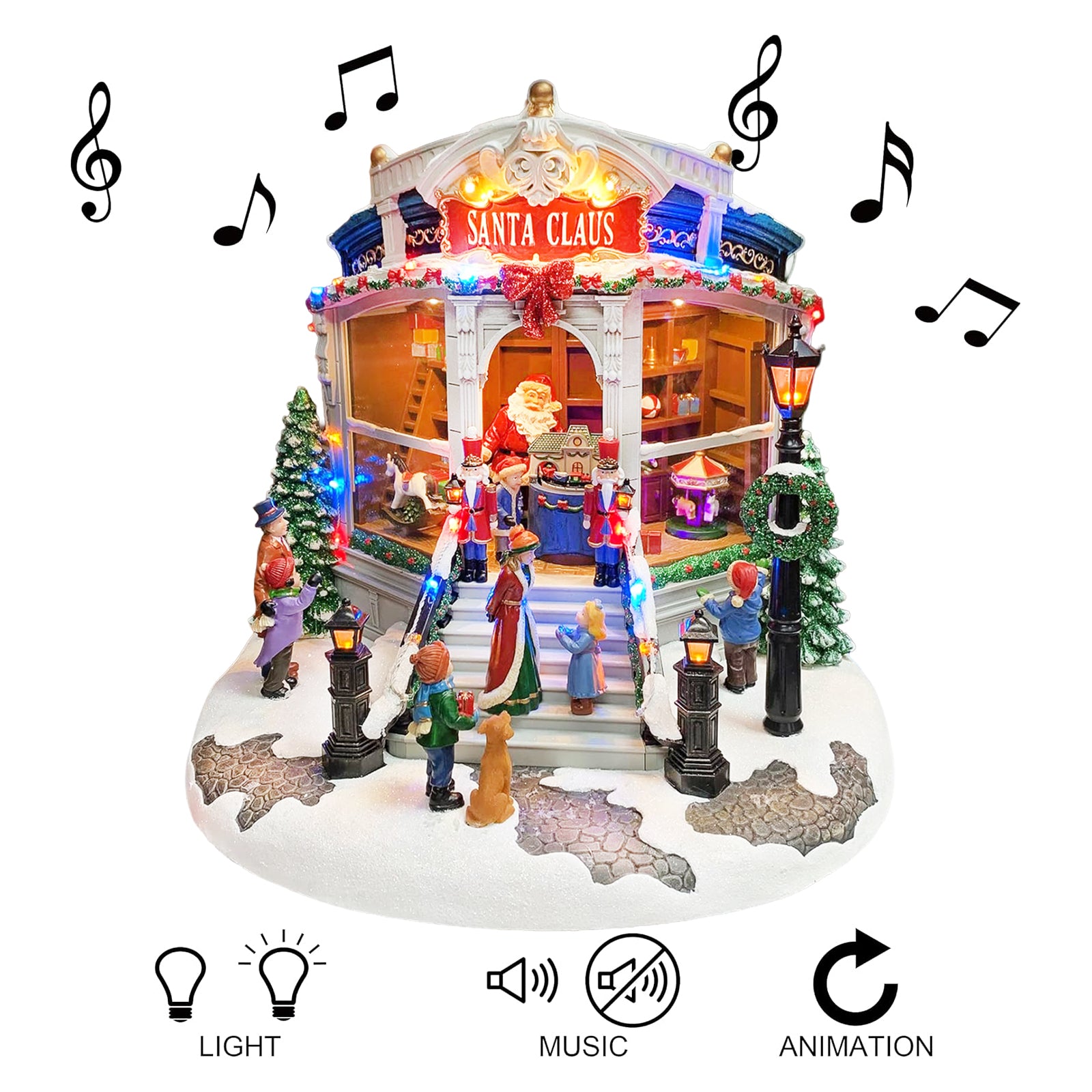 Animated Christmas Village Santa’s Toy Shop