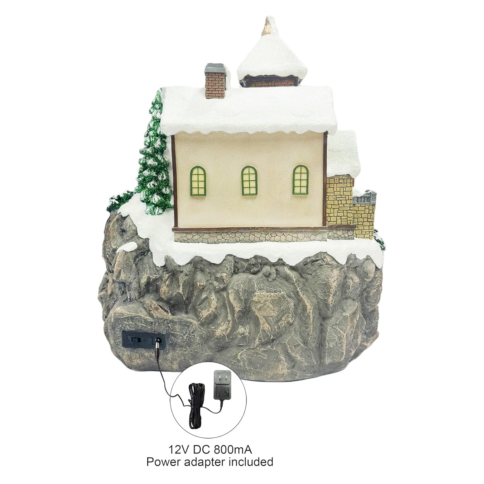 Animated Christmas Village with Train Station LED Lighted Musical Holiday Scene with Moving Train