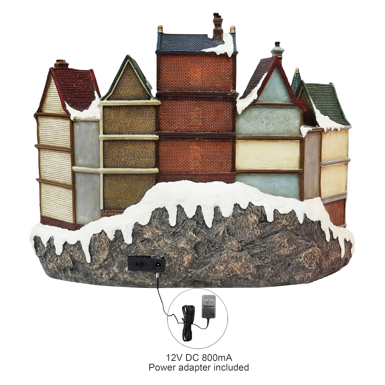 Animated City Hall Town Center 12.6” Lighted Christmas Village Building with Rotating Tree, LED Lights, Music & Adapter