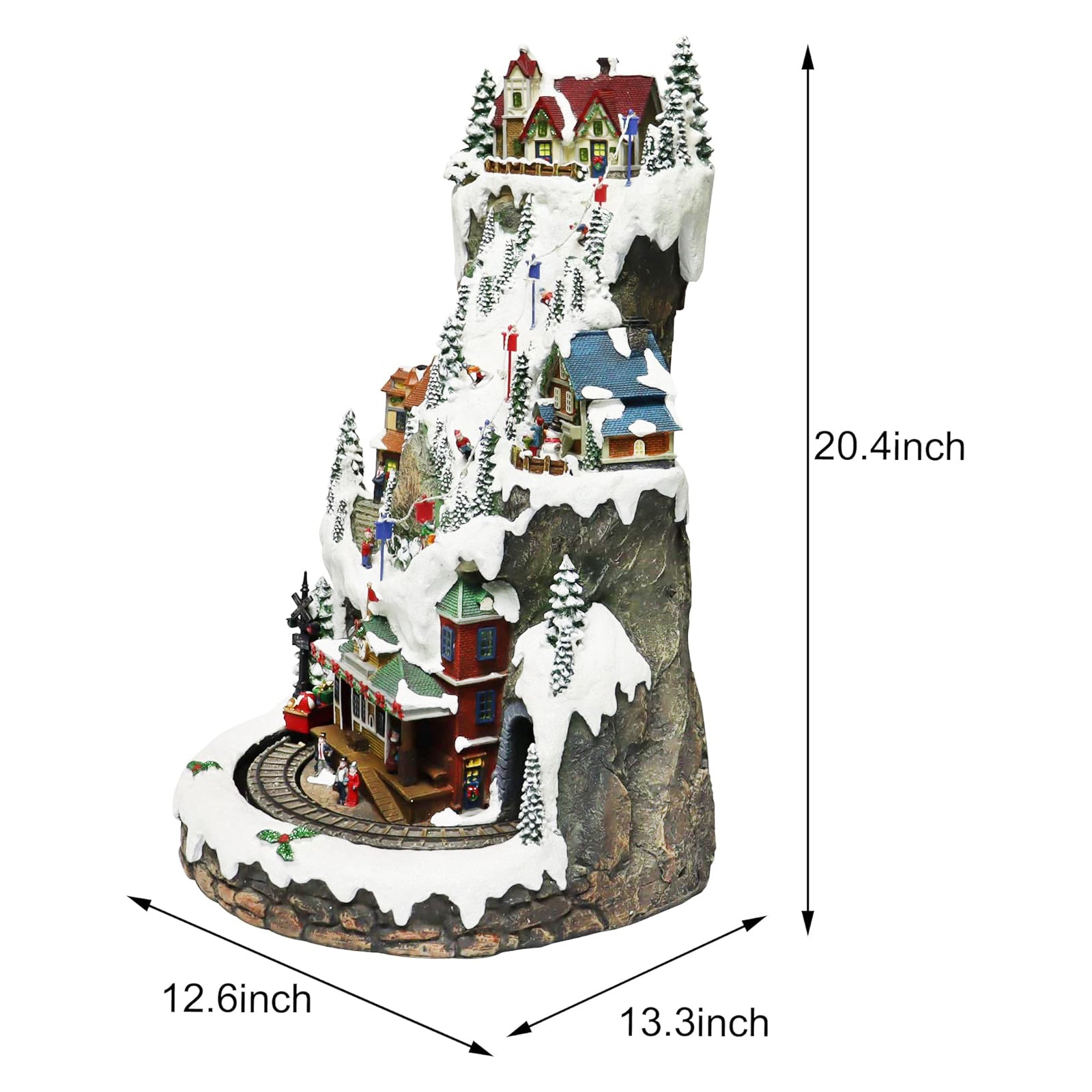 Animated Ski Resort Mountain Christmas Village 20.5”H
