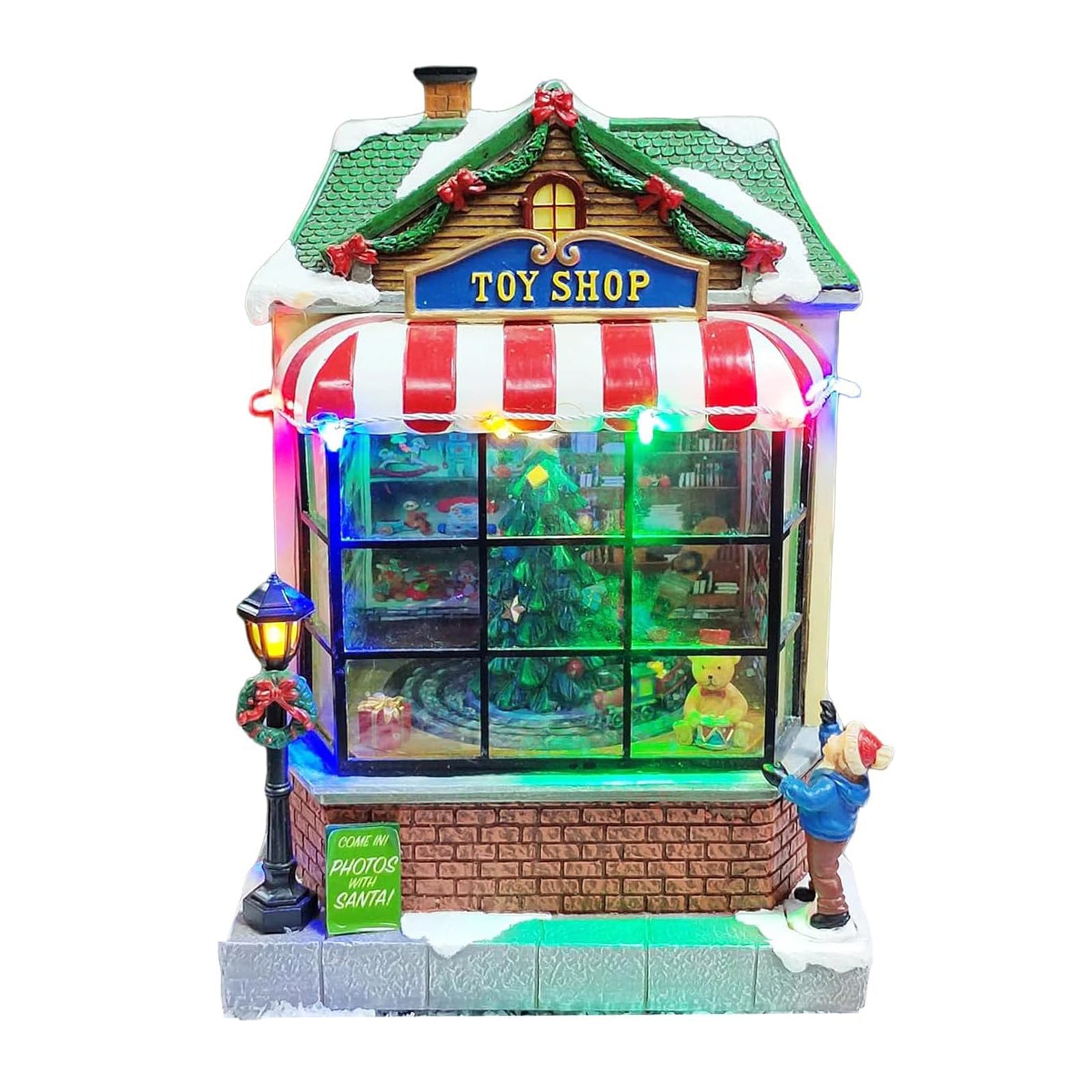 Animated Toy Shop Christmas Village House Moments in Time with LED Lights and Music