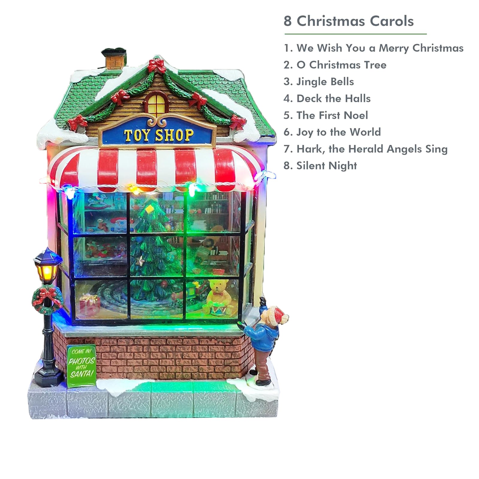 Animated Toy Shop Christmas Village House Moments in Time with LED Lights and Music