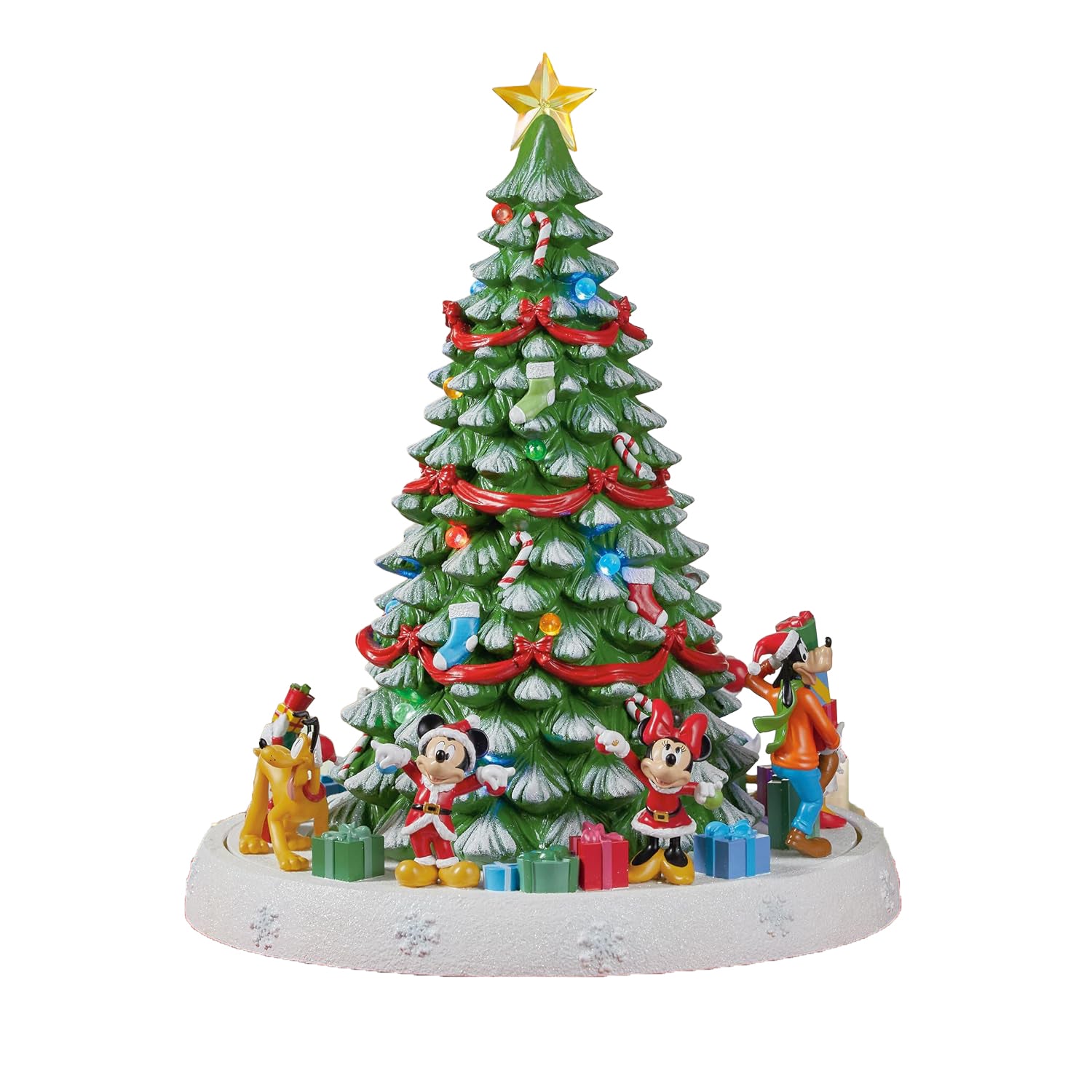 Animated Disney Characters Christmas Tree 16.75”H LED Lights Music