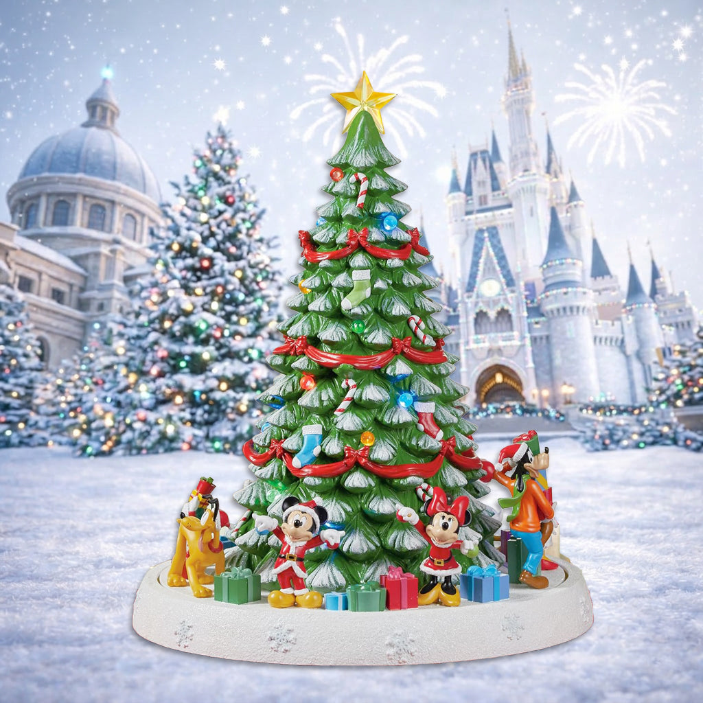 Animated Disney Characters Christmas Tree 16.75”H LED Lights Music