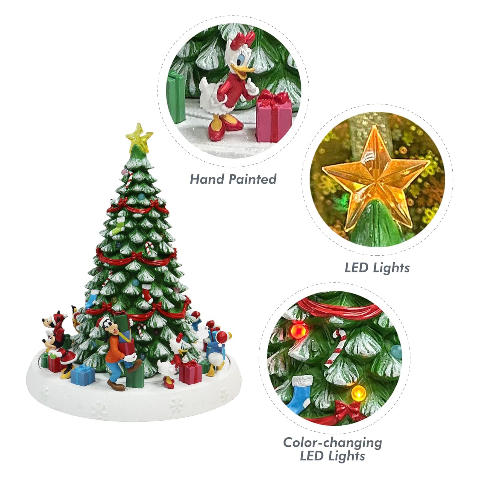 Animated Disney Characters Christmas Tree 16.75”H LED Lights Music