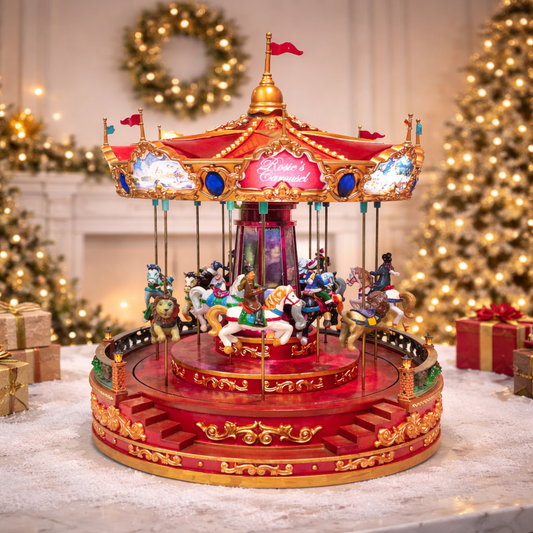 Rosie’s Carousel (Moving Carousel) 15.2“H LED Lights