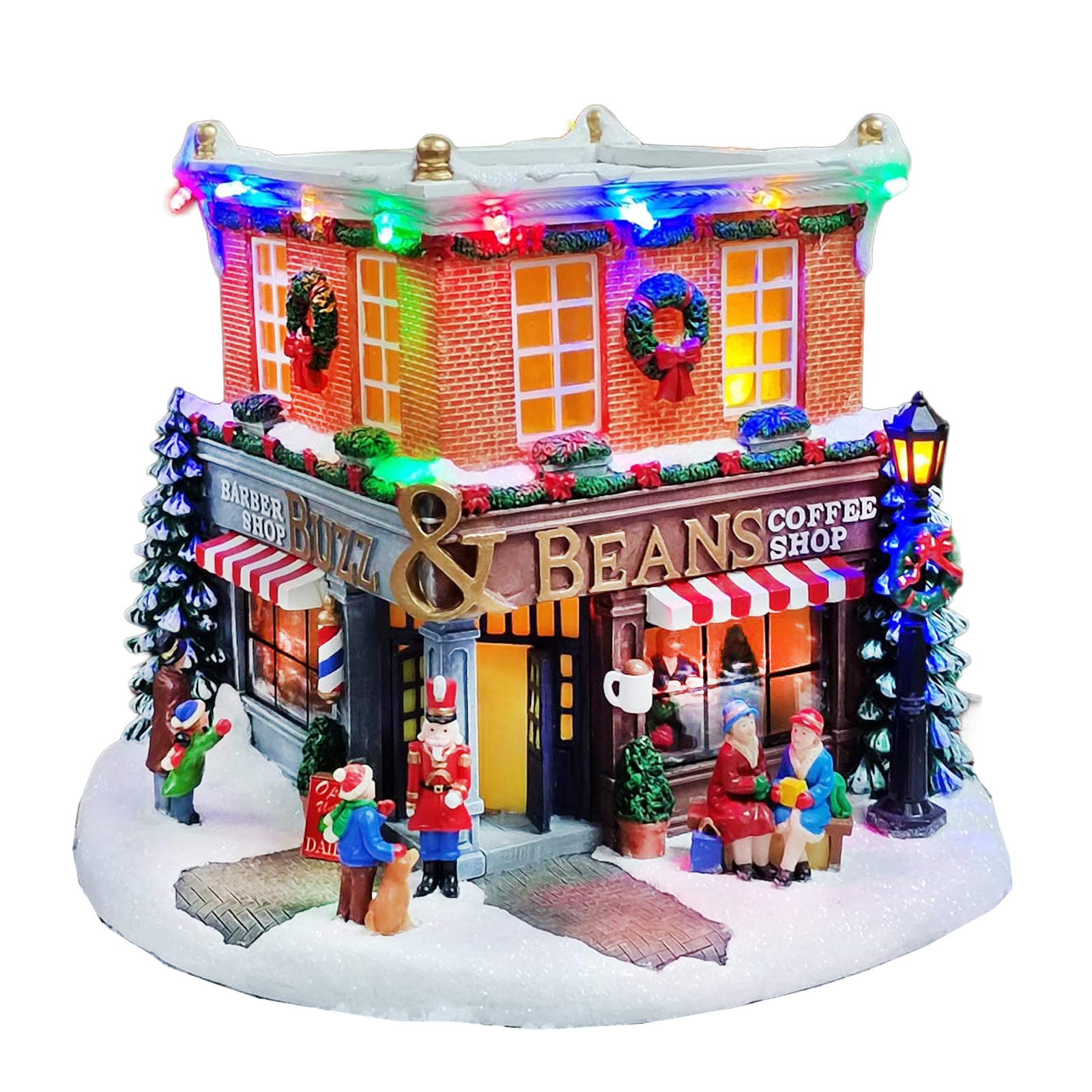 Barber Coffee Shop Buzz & Bean Christmas Village