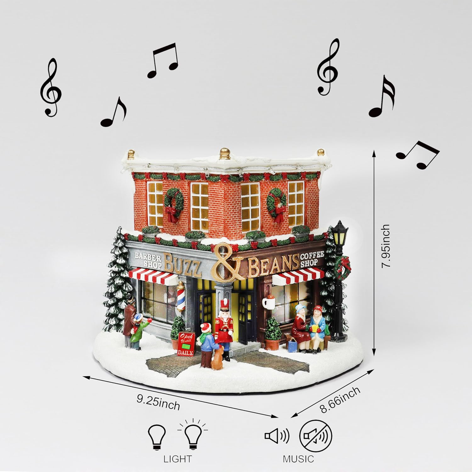 Barber Coffee Shop Buzz & Bean Christmas Village