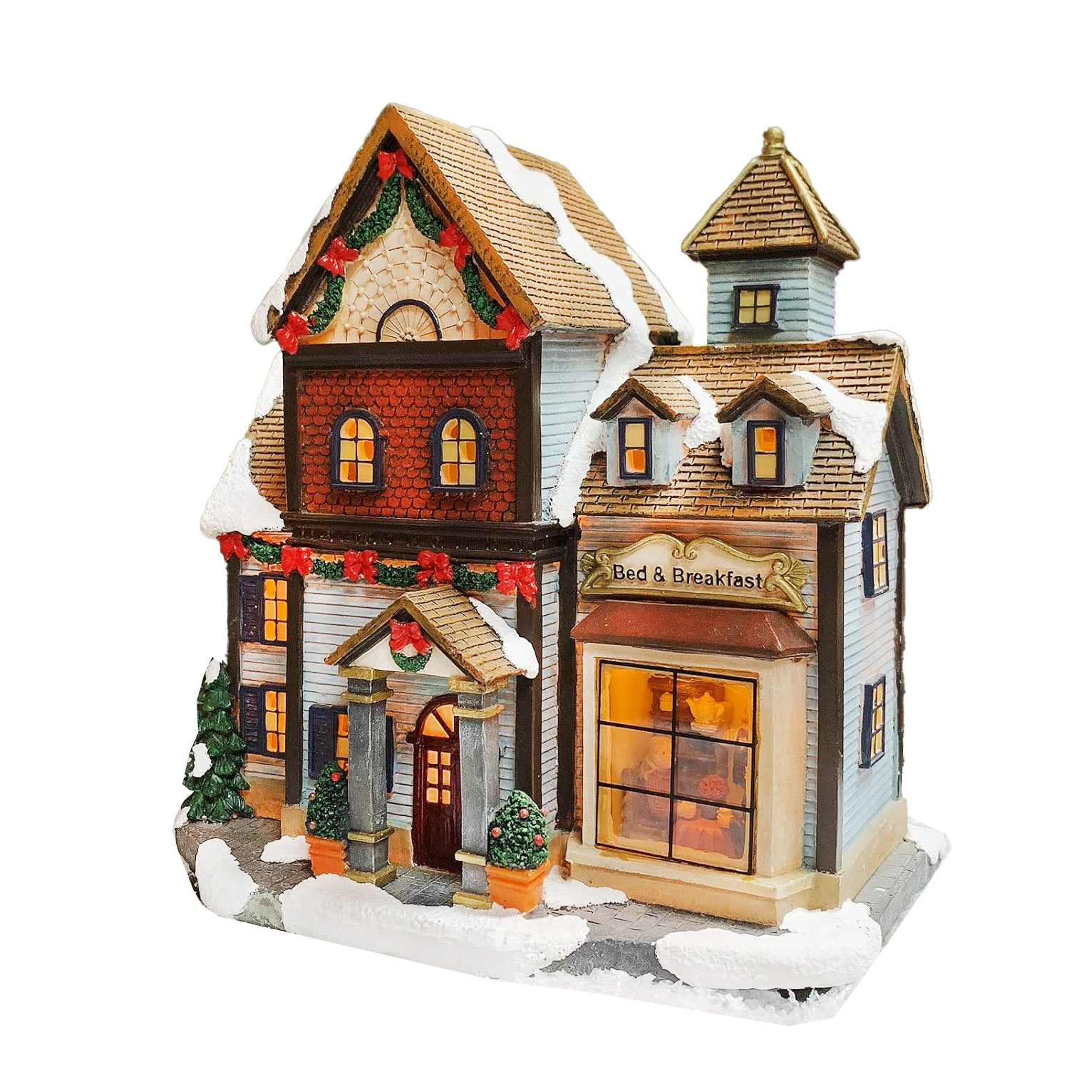 Bed and Breakfast with LED Lights Christmas Village