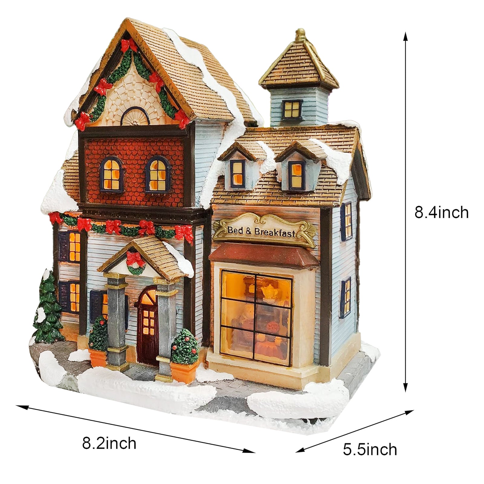 Bed and Breakfast with LED Lights Christmas Village