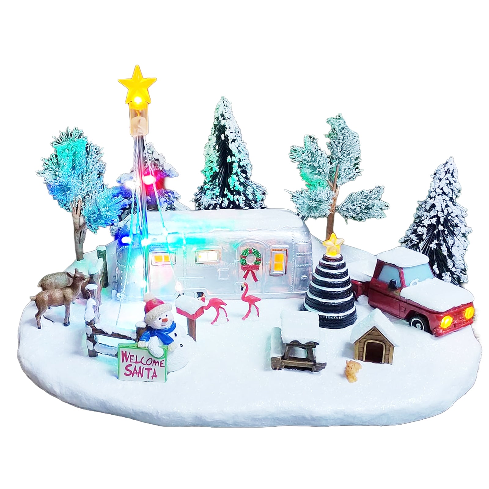 Camper Scene Operated 3AA Battery Christmas Village Decor