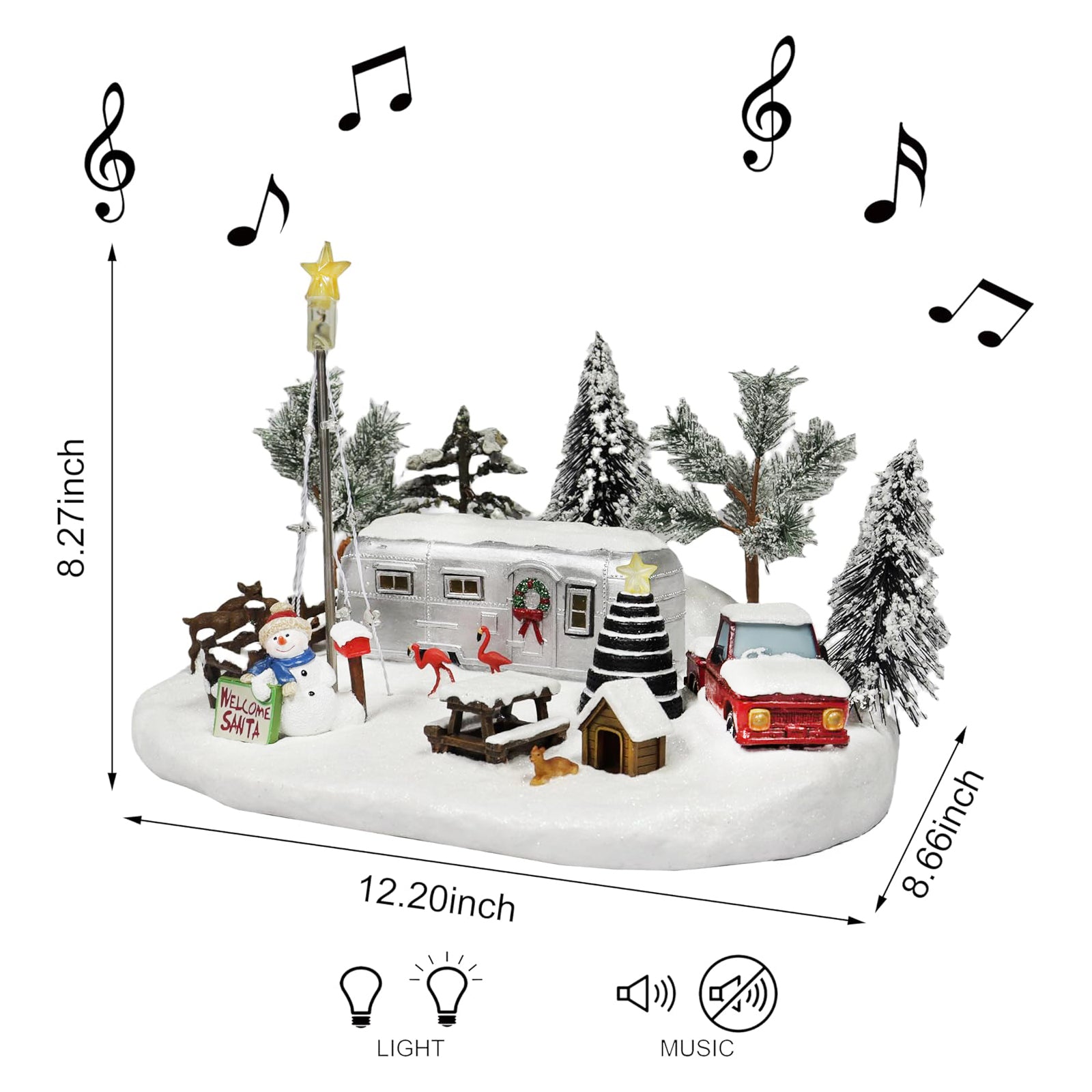 Camper Scene Operated 3AA Battery Christmas Village Decor
