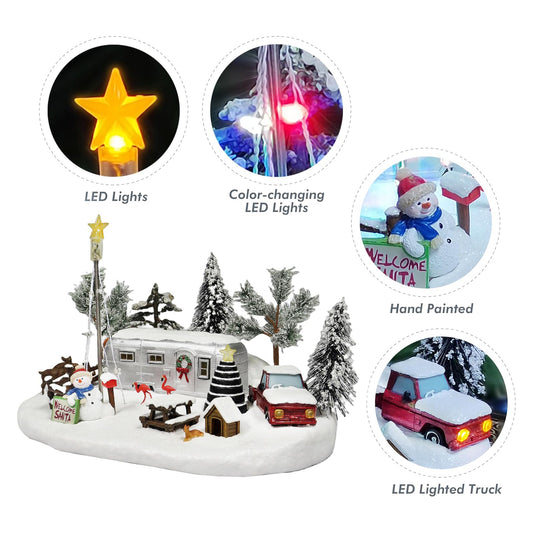 Camper Scene Operated 3AA Battery Christmas Village Decor