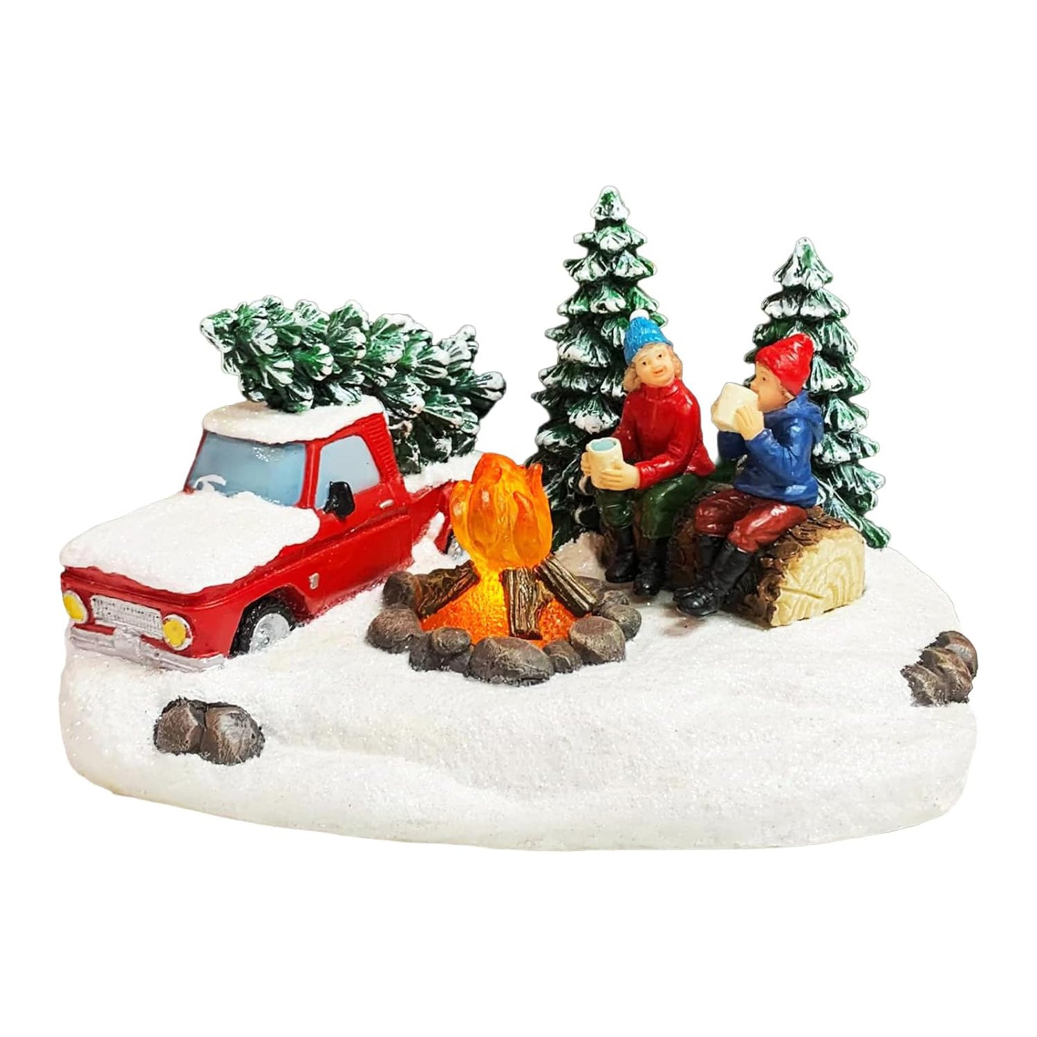 Campfire Scene with LED Lights Christmas Village Scene