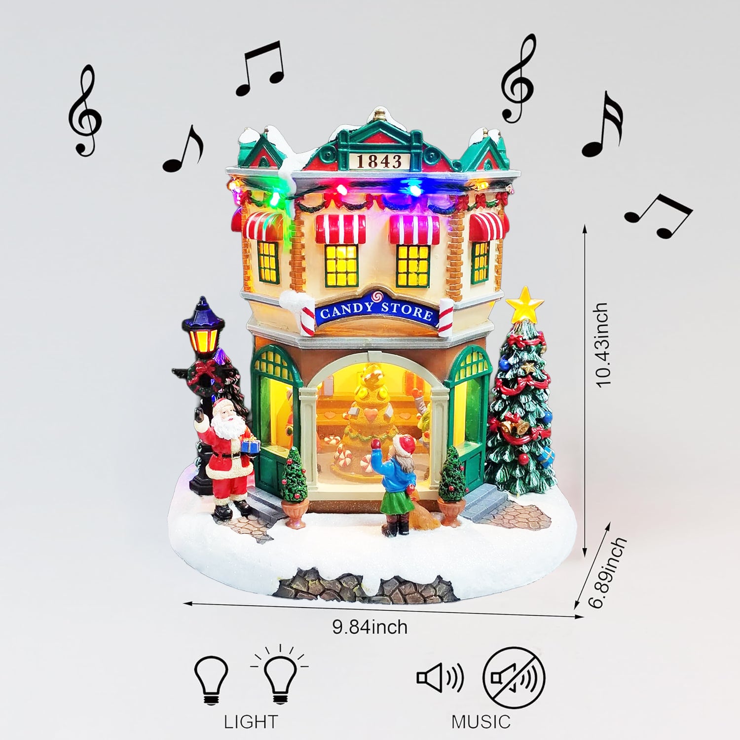 Musical Candy Store 10.3” Light Up Christmas Village