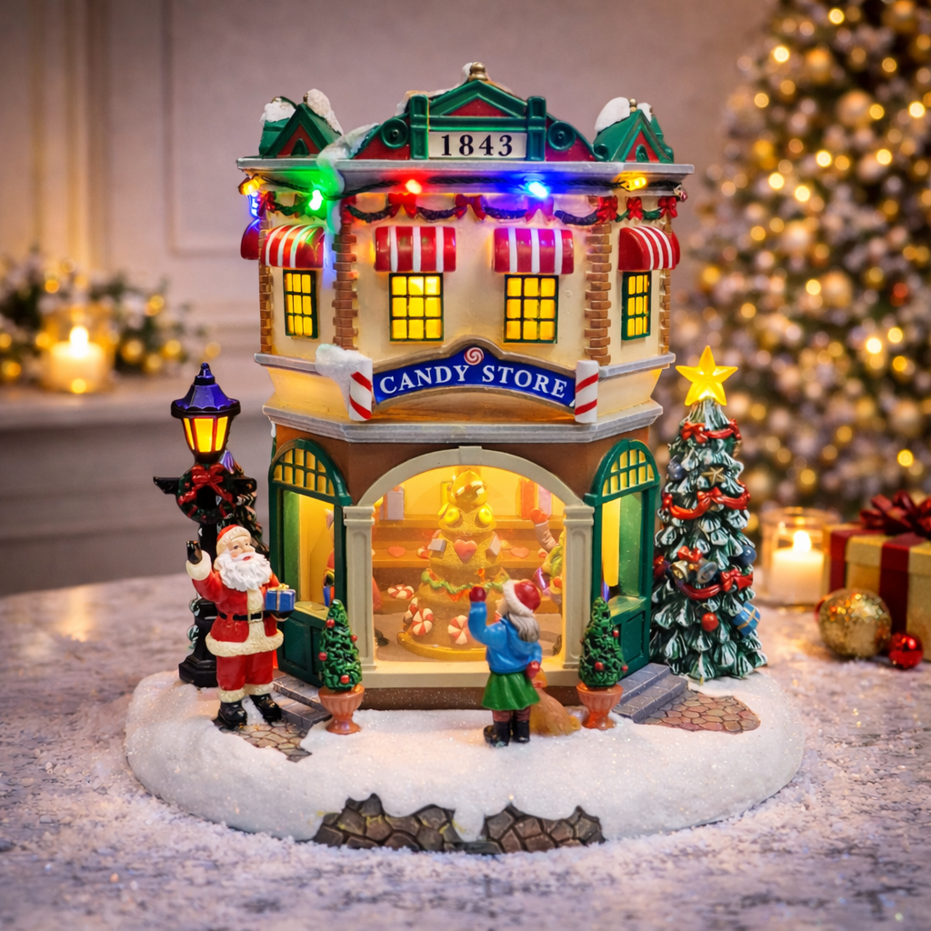Musical Candy Store 10.3” Light Up Christmas Village