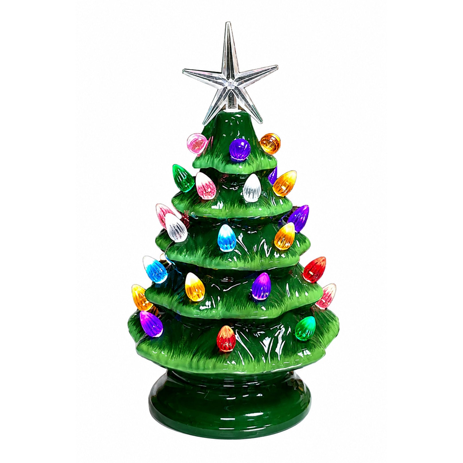 Ceramic Lighted Christmas Tree by Moments in Time 9” Green LED Tree