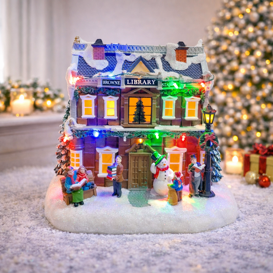 Vintage Browne Station Library Christmas Village