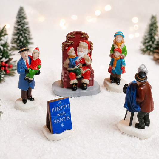 Figures Hand Painted Miniature Winter Scene Holiday
