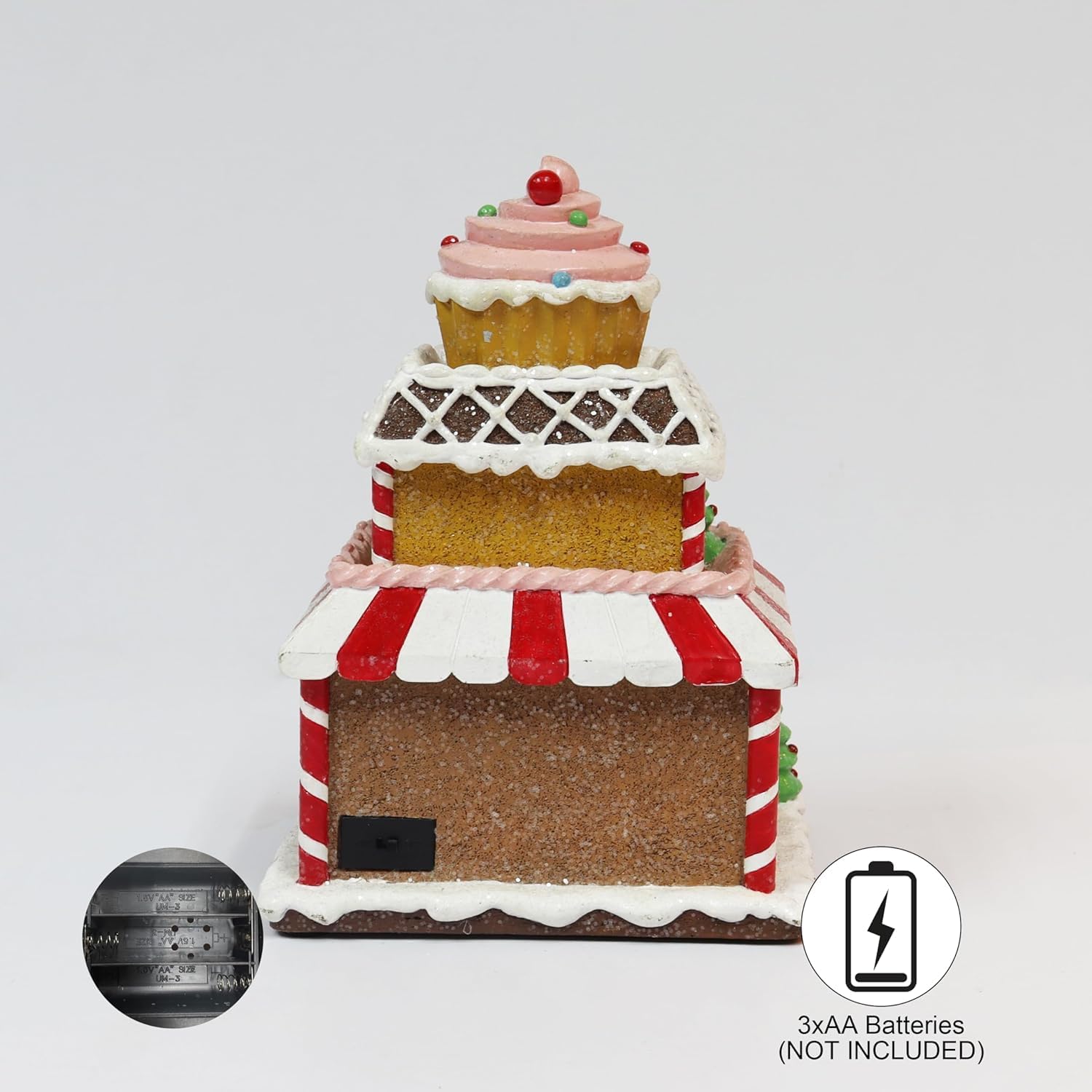Christmas Gingerbread House Lighted Hand-Painted Resin Holiday House