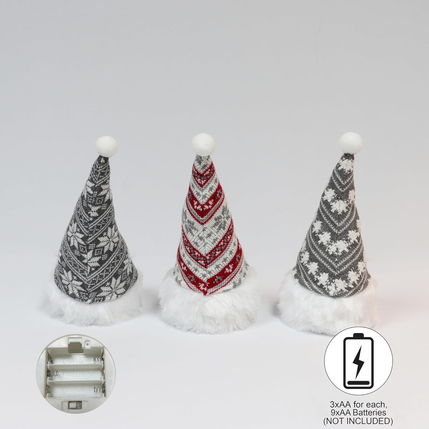 Christmas Gnome Decorations with LED Lights