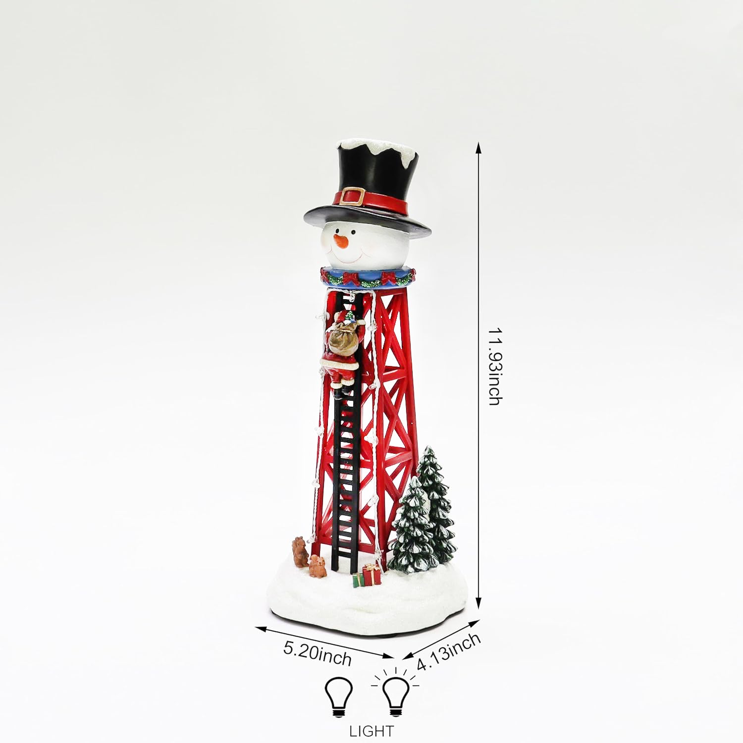 Christmas Snowman Water Tower LED Lights Hand-Painted