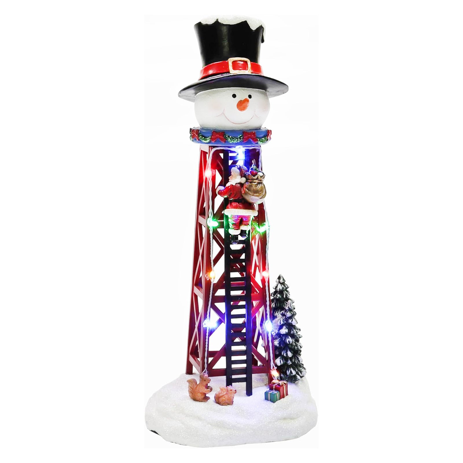 Christmas Snowman Water Tower LED Lights Hand-Painted