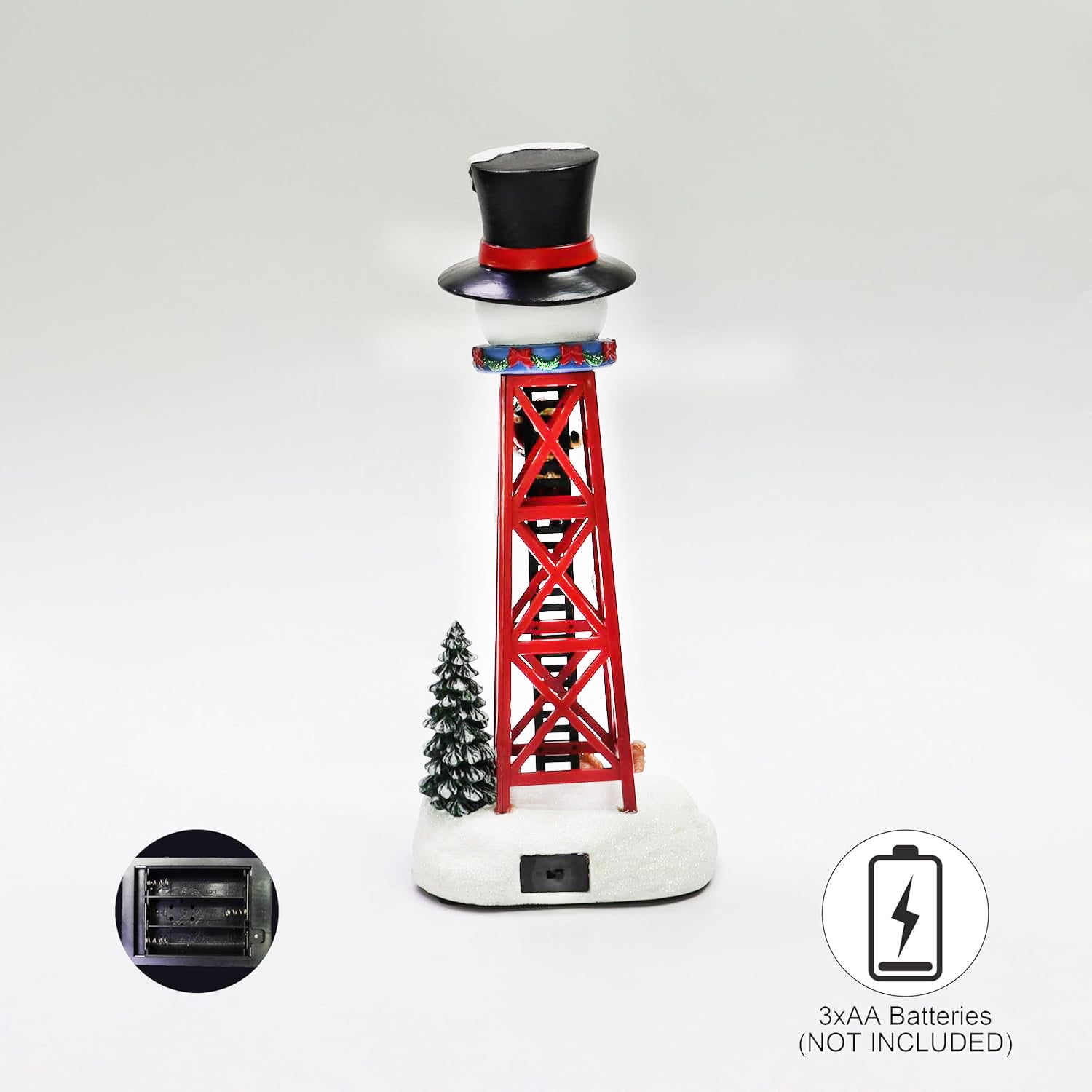 Christmas Snowman Water Tower LED Lights Hand-Painted