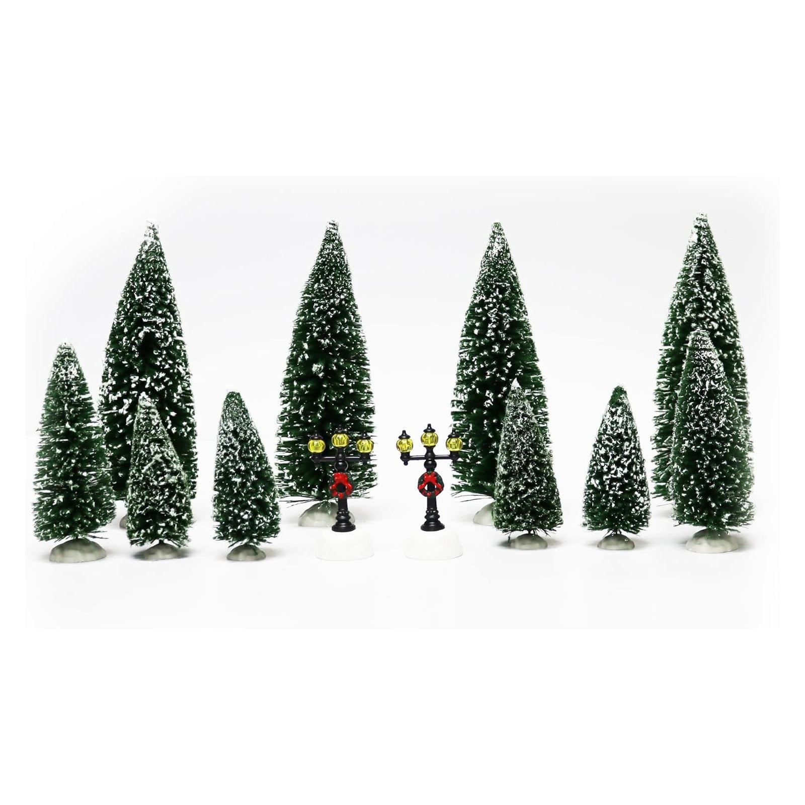 Christmas Village 30 Piece Set Miniature Town with LED Lights Battery Operated Holiday Décor Handcrafted Mini Houses, Church & Figurines for Christmas Display