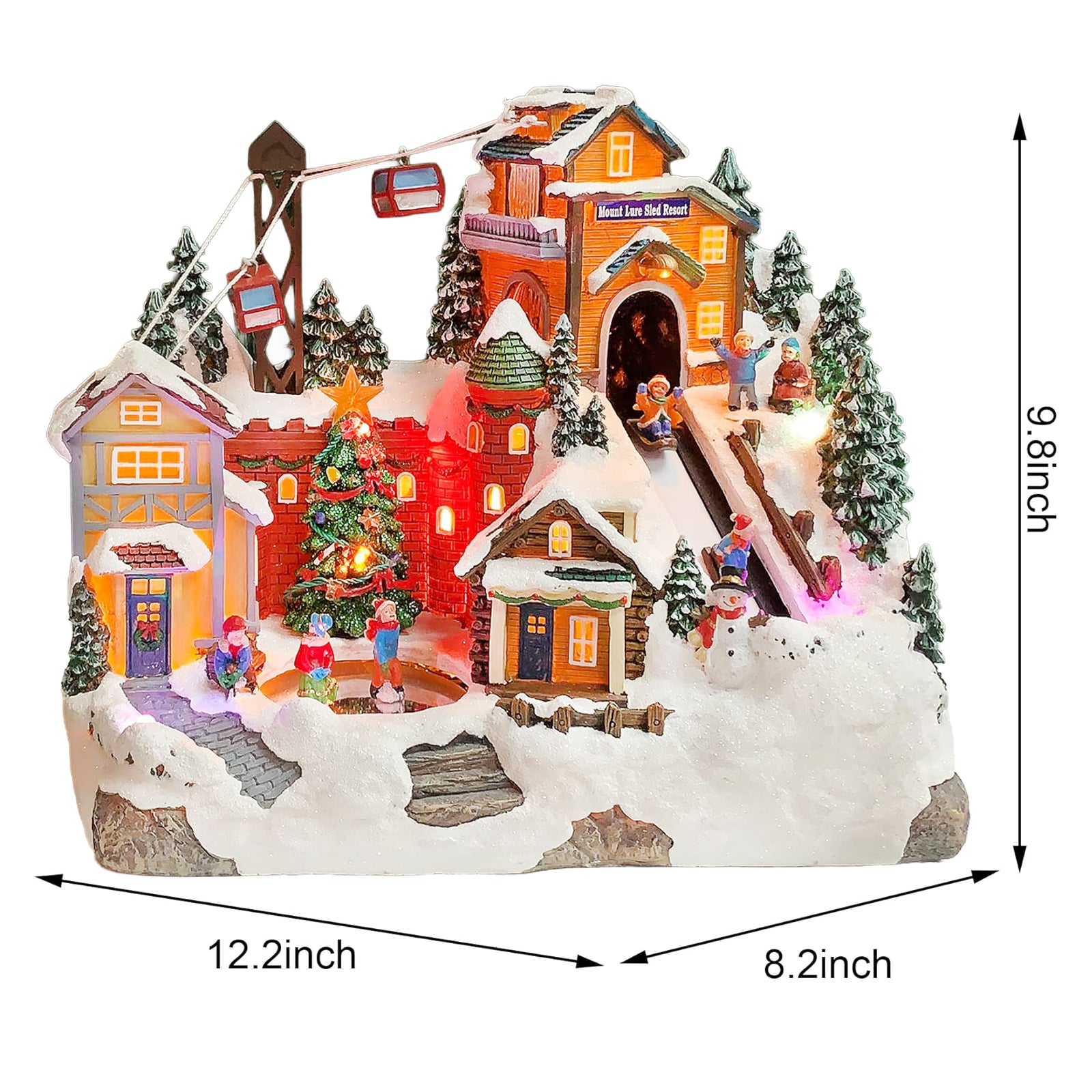 Mount Lure Sled Resort LED Lights Music and Animation Ski Lift Winter Resort