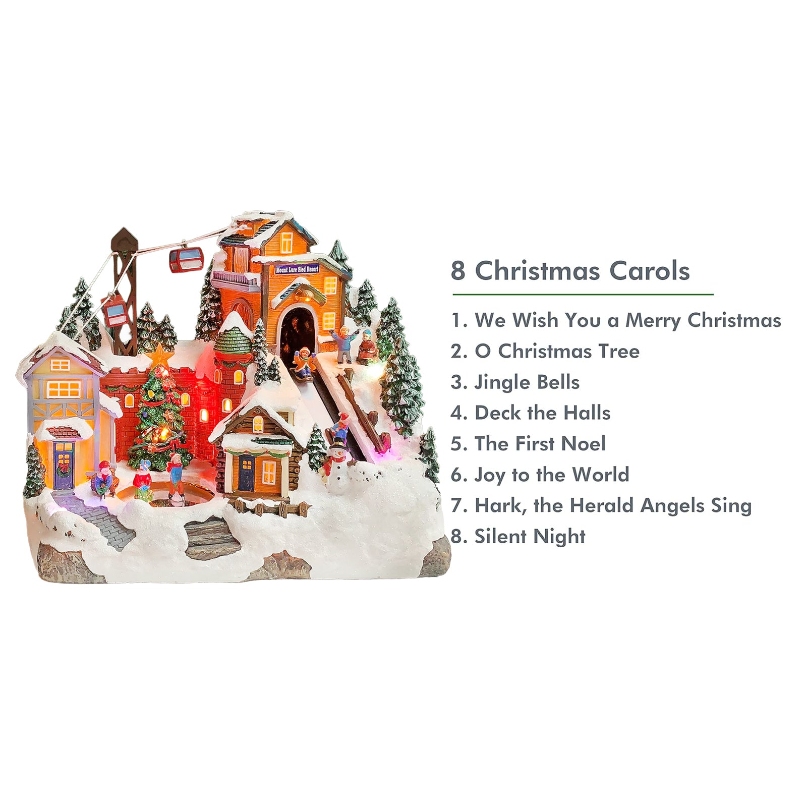 Mount Lure Sled Resort LED Lights Music and Animation Ski Lift Winter Resort