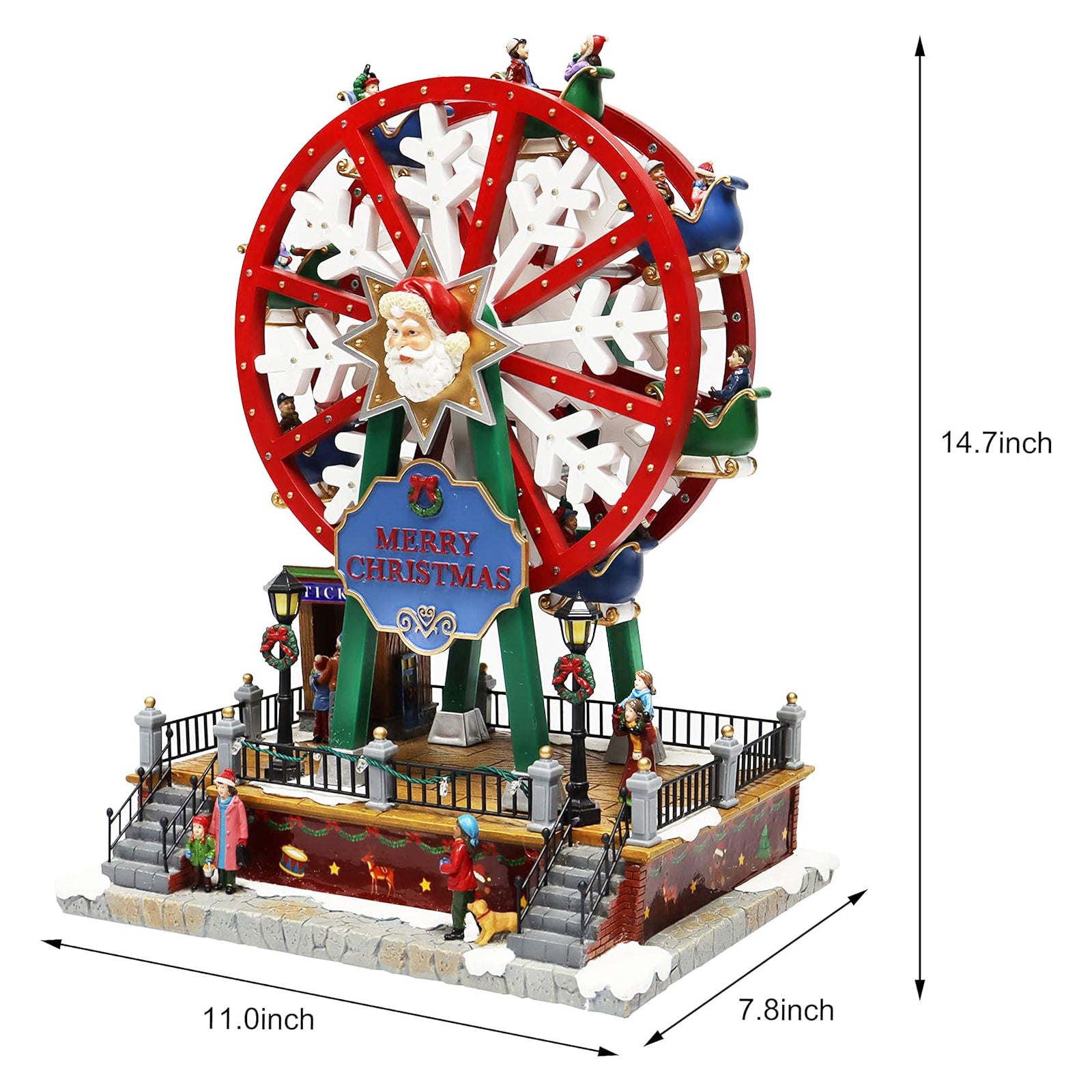 Christmas Village Ferris Wheel Animated Musical Carnival Ride Decoration
