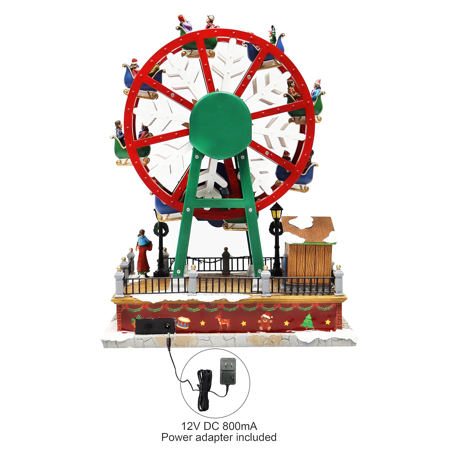 Christmas Village Ferris Wheel Animated Musical Carnival Ride Decoration