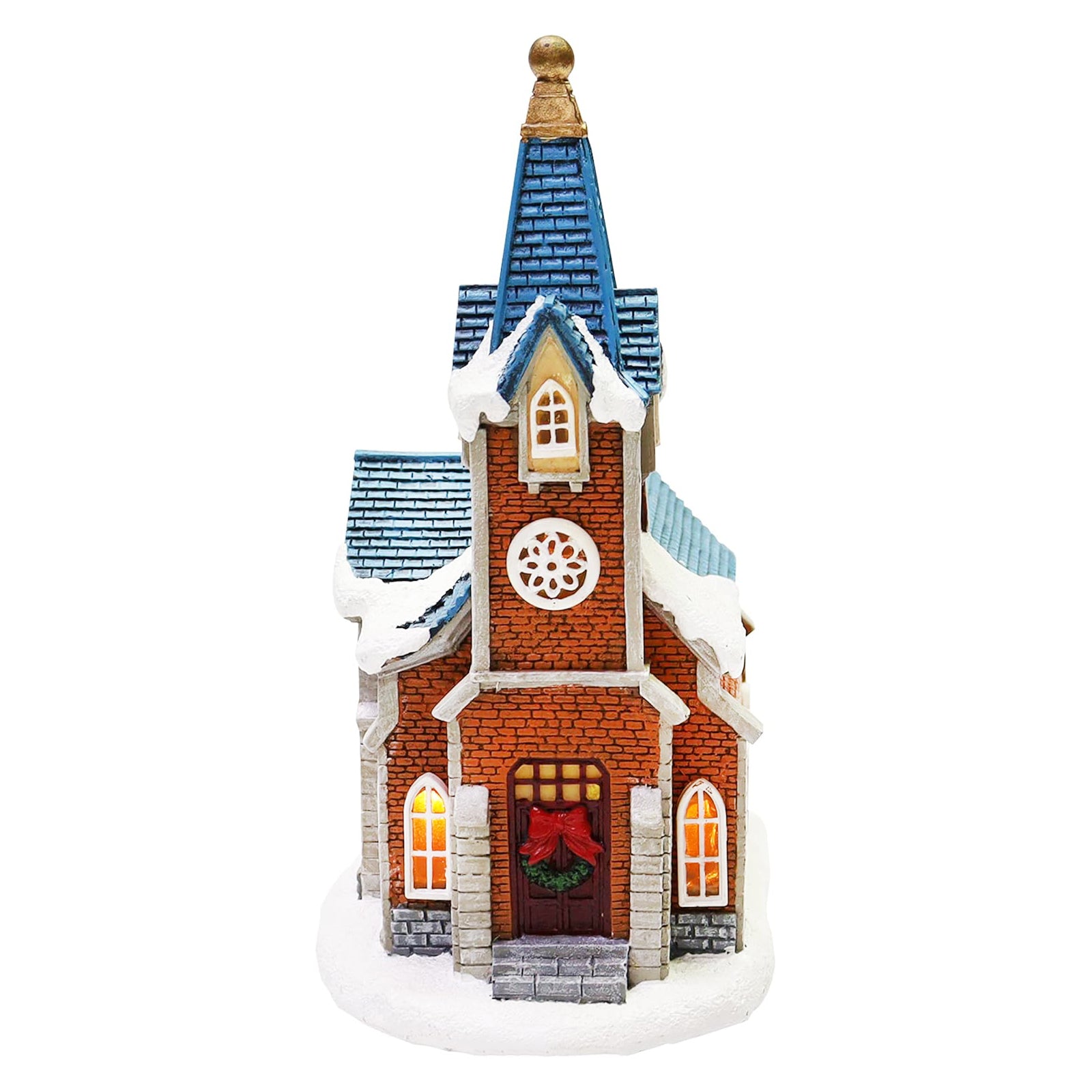 Christmas Village Set 12-Piece with LED Lights Miniature Christmas Houses Lighted Holiday Décor