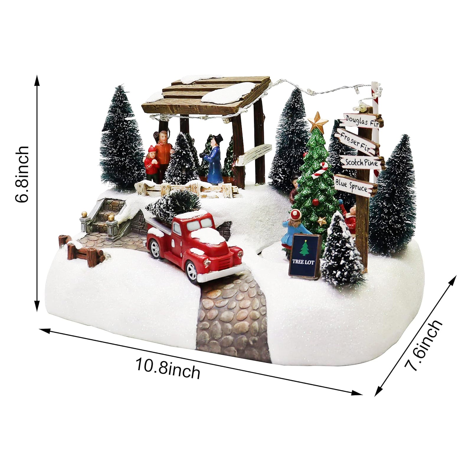 Christmas Scene Village Tree Animation Building Home Decor