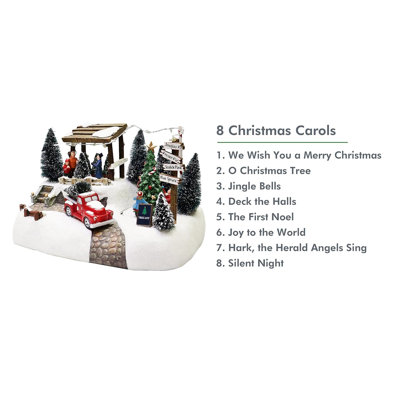Christmas Scene Village Tree Animation Building Home Decor